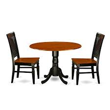 East West Furniture Dlwe3 Bch W Dublin 3 Piece Black And Cherry Round Dining Table Sets Kitchen Table Settings Antique Dining Room Sets