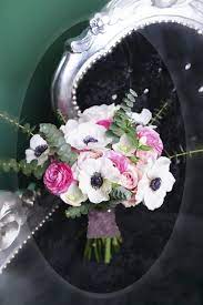 Our Beautiful Wedding Flower Bouquet With White Anemones Ranunculus Roses And Eucalyptus I Same Day Flower Delivery Online Flower Shop Flower Bouquet Wedding