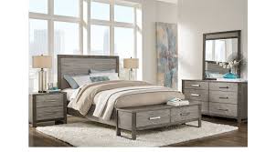 Grace your home with a versatile ottoman bench that offers your home a refined atmosphere. Abbott Gray 5 Pc Queen Panel Bedroom With Storage Contemporary