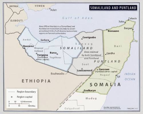 Somaliland and Puntland disputed territory in the regions of Sool and... |  Download Scientific Diagram