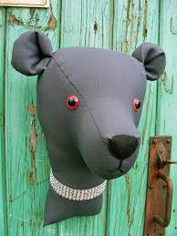 Faux Taxidermy Fabric Animal Head Grey Bear Head Tilly Lane Treasures No animals were harmed in the making of these fabulous wall decorations.