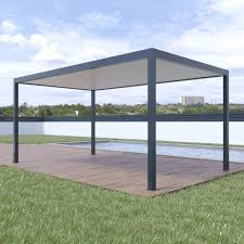 Pergola aluminium bioclimatique en kit. Pergola Aluminium Toit Plat Autoportee 5x3 M