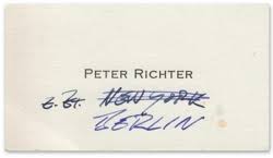 Peter richter is a criminal who is wanted for unpaid debts in three states, and for killing a town comptroller. Peter Richter