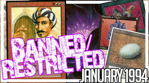 Browse through cards from magic's entire history. First Banned Cards In Mtg History 1994 Banned And Restricted Youtube