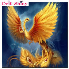 There is no better choice than to fly with phoenix. Beadwork Crafts 5d Diy Diamond Painting Gold Phoenix Bird Drawings Pictures Of Crystals Hobby Mosaic Rhinestone Embroidery Phoenix Bird Drawings 5d Diy5d Diy Diamond Aliexpress