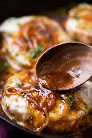 Onion soup makes everything delicious; French Onion Pork Chops Easy One Pan Meal The Chunky Chef