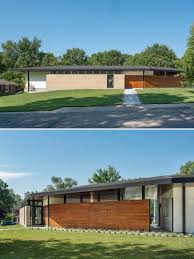 See more ideas about mid century exterior mid century house mid century modern house. A Brick Exterior And Wood Filled Interior Are Noticeable Features Of This Mid Century Modern Inspired Home