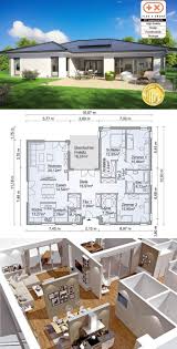 Modern Bungalow House Floor Plan In U Shape With Hipped Roof Architecture Cove In 2020 Modern Bungalow House Bungalow House Floor Plans Modern House Plans