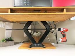 One Way To Do A Motorized Adjustable Height Desk Diy Standing Desk Adjustable Standing Desk Desk Riser