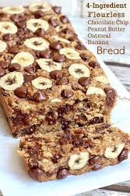 4ingredient Banana Bread Chip Chocolate Flourless 4 Ingredient Flourless Chocolate Chip Banana Bread En 2020 Gouter Healthy Chocolat Sans Farine Recette Gouter