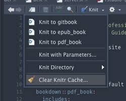 Create an r markdown document ready to be 'knit' into an html document to share your code and results. Command For Cleaning Knitr Cache And Then Knitting Issue 5706 Rstudio Rstudio Github