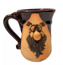 PETER PETRIE ART Pottery Ugly Face Cross-Eyed Mustache 3D Handcrafted Mug  EUC $19.88