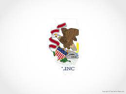 Hawaii flag postage on gray background with shadow. Vector Map Of Illinois Flag Free Vector Maps