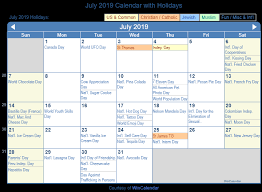 These dates may be modified as official changes are announced, so please check back regularly for updates. July 2019 Calendar With Holidays United States