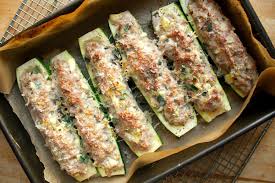 Healthy turkey & veggie stuffed eggplant boats from the cookbook dinner for two. Turkey Stuffed Zucchini Boats The Hungry Hutch