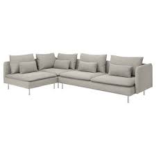 Soderhamn Sectional 4 Seat With Chaise Viarp Beige Brown Ikea Corner Sofa Sectional Bed Slats