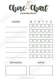 House Chore Chart For Family Making A Space The actual chore chart layout can be edited too. house chore chart for family making a