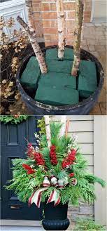 24 Colorful Outdoor Planters For Winter Christmas Decorations Christmas Planters Christmas Pots Christmas Garden