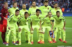 Le talent du trio d'attaque adverse a fait le reste. Photos Foot Equipe Barcelone 15 04 2015 Paris Saint Germain Barcelone 1 4finale Aller Champions League