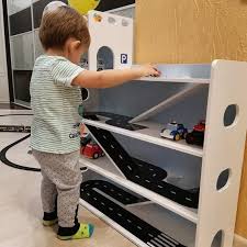 Car Shelf Wooden Car Garage Wooden Toy Garage Play House Montessori Toys Waldorf Toys Kids Hot Wheels Storage Playroom Rack Wooden Toy Garage Toy Garage Toy Car Garage