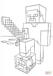 Minecraft coloring pages for boys, girls and all fans of this popular computer game. Minecraft Steve With Diamond Sword From Minecraft Coloring Pages Cartoons Coloring Pages Coloring Pages For Kids And Adults