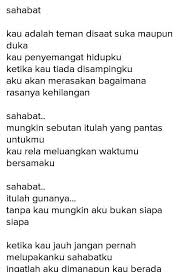 Puisi dengan untaian qalbu jiwa yang rindukan bahagia, penggambaran kehidupan. Apa Puisi Sahabat Ku 4 Bait Brainly Co Id