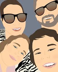 Custom Faceless Family Portrait Illustration: Minimalist Digital Art  (digital Copy Only)