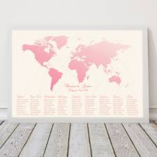 Romantic World Map Seating Chart
