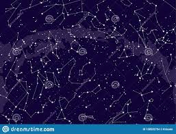 Northern Hemisphere Constellations Star Map Stock