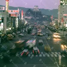 日本探検 姫路城 兵庫県 国鉄姫路駅方面から望む 解体復元中の姫路城 姫路城 城 探検