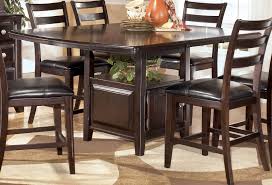 Chairs fully assembled and uncartoned. Ridgley Square Counter Height Extension Dining Table In Dark Brown By Dining Rooms Outlet