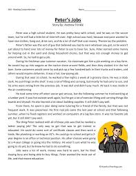 Reading Comprehension Worksheet Peter S Jobs Reading Comprehension Reading Comprehension Worksheets Comprehension Worksheets