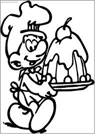 Baker coloring pages are a fun way for kids of all ages to develop creativity, focus, motor skills and color recognition. Baker Smurf Making Cake Free Printable Coloring Page Coloring Home