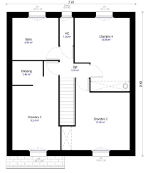 5m avec 4 chambres à coucher. Plan De Maison 4 Chambres Modele Habitat Concept 108