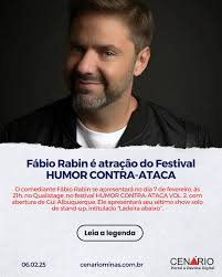 🌟✨ Fábio Rabin é a estrela do dia 7 de fevereiro no HUMOR CONTRA-ATACA  VOL. 2! 🎤😂 Não perca o show “Ladeira Abaixo”, o sétimo solo de stand-up  do comediante paulistano, no
