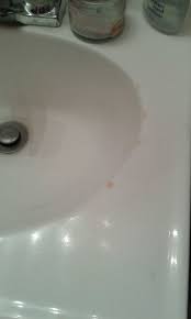 All you need to do is get the entire sink wet, then shake a bit of the bar keeper's friend powder all over the sink. Bathroom Sink Stains Hometalk