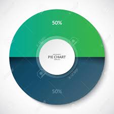 Pie Chart Illustration Share Of 50 Percent Which Can Be Used