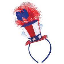 Patriotic 4th Of July Mini Top Hat Fascinator Party Headband Party Headband Kids Party Supplies Party Stores
