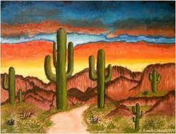 See more ideas about cactus painting, cactus, cactus art. Impressionist Desert Southwest Scene Br Sold Southwest Art Desert Painting Desert Art