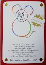 Grusskarten Set 166 Maus 02 Mit Spruch Gute Besserung Doppelkarte Mit Umschlag Format A6 Gute Besserung Gute Besserung Spruche Besserung