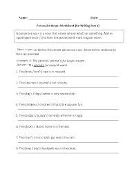 nouns worksheets possessive nouns worksheets