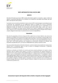 Nota fiscal, modelo 1 (art. Microsoft Word Nota Informativa Para Socios Uber Mexico Revisada Final Marzo 17 Docx