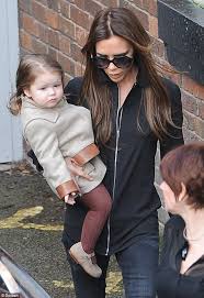 How Does She Find The Time Victoria Beckham Takes Harper And Romeo To Cheer On Her Niece In Small Village Production Victoria Beckham Victoria Beckham Style David And Victoria Beckham