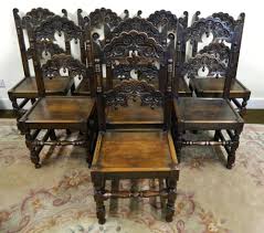 Set Of 8 Carved Oak Chairs Oak Chair Chair Antique Dining Chairs