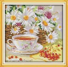 Aida 14, cream 267w x 129h stitches size(s): Joy Sunday Still Style Afternoon Tea Free Counted Quick And Easy Cross Stitch Patterns Kits For House Decor Joy Sunday Cross Stitch Kitscounted Cross Stitch Kits Aliexpress