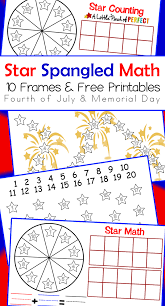 Memorial day activities (no prep writing crafts). Star Spangled Math Activities 10 Frames Free Printables
