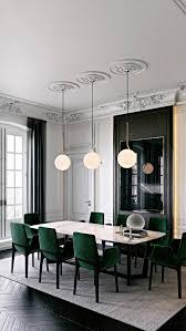 Chaise salle a manger modern velour noir. Chaises En Velours Vert Sapin Luxury Dining Room Elegant Dining Room Dining Room Design
