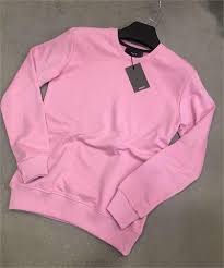 Calif Erkek Sifir Yaka Duz Sweatshirt Pembe Pembe Erkek Sweatshirt Kapsonlular