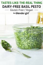 This Vegan Basil Pesto Is A Staple In Our House The Secret Is A Mixture Of Fresh Lemon Juice And Sweet Whi Dairy Free Pesto Nut Free Pesto Basil Pesto Recipes