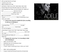 Simple Past Song Worksheet Set Fire To The Rain By Adele Songs English Lessons Esl Listening Activities